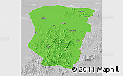 Political 3D Map of Raohe, lighten, desaturated