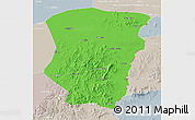 Political 3D Map of Raohe, lighten, semi-desaturated