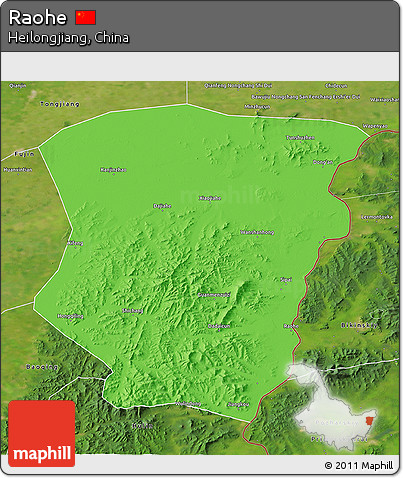 Political 3D Map of Raohe, satellite outside