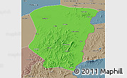 Political 3D Map of Raohe, semi-desaturated