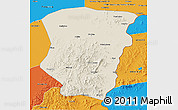 Shaded Relief 3D Map of Raohe, political outside