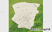 Shaded Relief 3D Map of Raohe, satellite outside