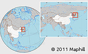 Gray Location Map of Raohe, highlighted country, highlighted parent region, within the entire country