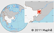 Gray Location Map of Raohe, highlighted country