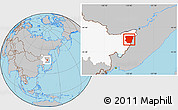 Gray Location Map of Raohe, highlighted parent region