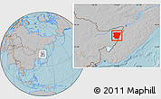 Gray Location Map of Raohe, hill shading