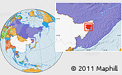Political Location Map of Raohe, highlighted country
