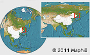 Satellite Location Map of Raohe, highlighted country, within the entire country