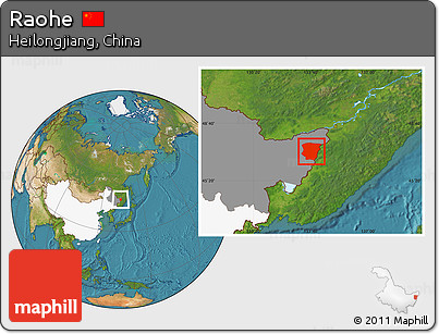 Satellite Location Map of Raohe, highlighted country, highlighted parent region