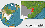 Satellite Location Map of Raohe, highlighted country, highlighted parent region