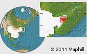 Satellite Location Map of Raohe, highlighted country