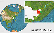 Satellite Location Map of Raohe, highlighted parent region