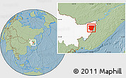 Savanna Style Location Map of Raohe, highlighted parent region, hill shading