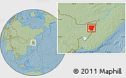 Savanna Style Location Map of Raohe, hill shading