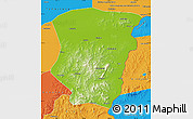 Physical Map of Raohe, political outside