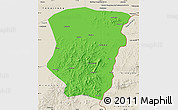 Political Map of Raohe, shaded relief outside