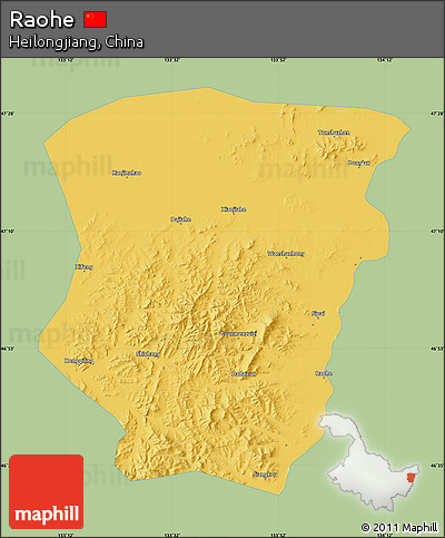 Savanna Style Map of Raohe, single color outside