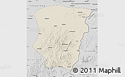 Shaded Relief Map of Raohe, desaturated