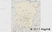 Shaded Relief Map of Raohe, semi-desaturated