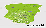 Physical Panoramic Map of Raohe, cropped outside