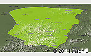 Physical Panoramic Map of Raohe, darken, semi-desaturated