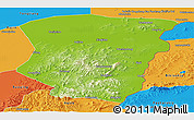 Physical Panoramic Map of Raohe, political outside