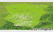 Physical Panoramic Map of Raohe, satellite outside