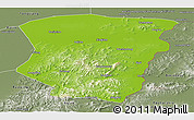 Physical Panoramic Map of Raohe, semi-desaturated