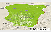 Physical Panoramic Map of Raohe, shaded relief outside