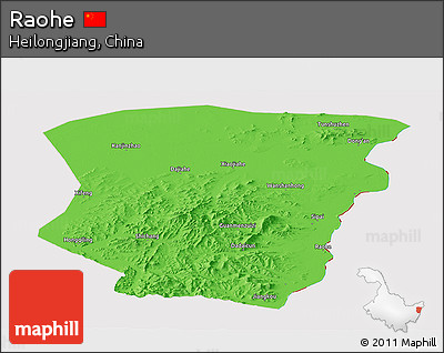 Political Panoramic Map of Raohe, cropped outside
