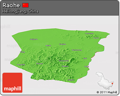 Political Panoramic Map of Raohe, cropped outside