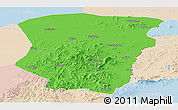 Political Panoramic Map of Raohe, lighten