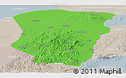 Political Panoramic Map of Raohe, lighten, semi-desaturated