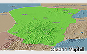 Political Panoramic Map of Raohe, semi-desaturated