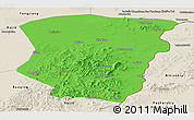 Political Panoramic Map of Raohe, shaded relief outside