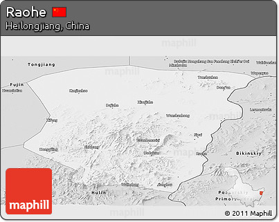 Silver Style Panoramic Map of Raohe