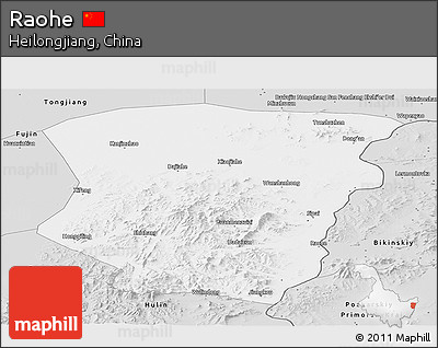 Silver Style Panoramic Map of Raohe
