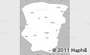 Gray Simple Map of Raohe, single color outside