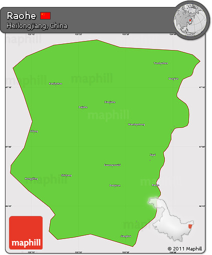Political Simple Map of Raohe, cropped outside