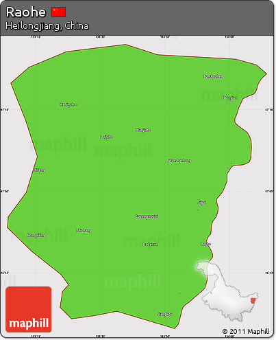 Political Simple Map of Raohe, cropped outside