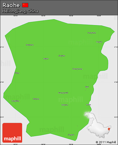 Political Simple Map of Raohe, single color outside
