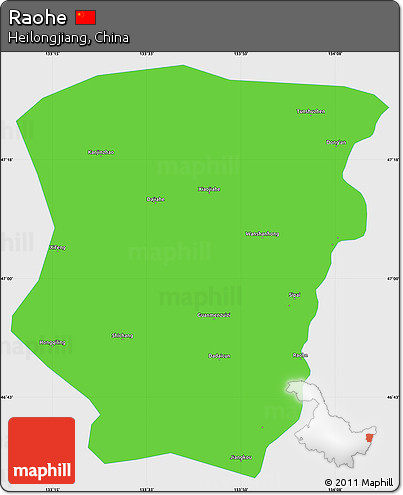 Political Simple Map of Raohe, single color outside