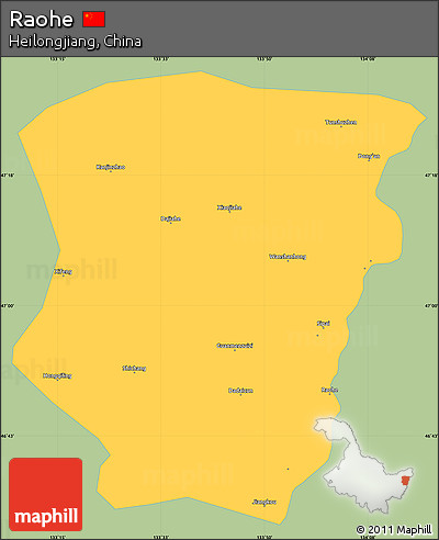 Savanna Style Simple Map of Raohe, single color outside