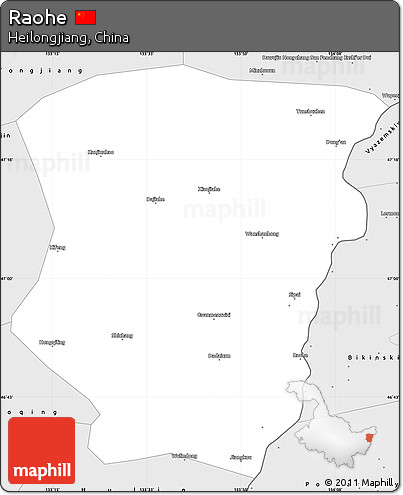 Silver Style Simple Map of Raohe
