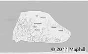 Gray 3D Map of Shuangyashan Shi, single color outside