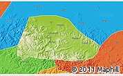 Physical 3D Map of Shuangyashan Shi, political outside
