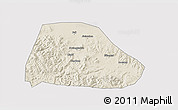 Shaded Relief 3D Map of Shuangyashan Shi, cropped outside