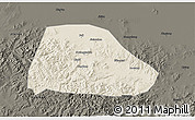 Shaded Relief 3D Map of Shuangyashan Shi, darken