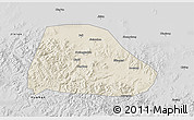 Shaded Relief 3D Map of Shuangyashan Shi, desaturated