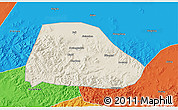 Shaded Relief 3D Map of Shuangyashan Shi, political outside